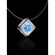 Stylish Fishing Line Necklace With Light Blue Crystal The Aurora, image , picture 2