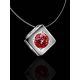 Invisible Necklace With Red Crystal Pendant The Aurora, image , picture 2