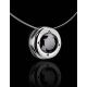 Invisible Necklace With Round Black Crystal Pendant The Aurora, image , picture 2