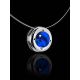 Invisible Necklace With Blue Crystal Round Pendant The Aurora, image , picture 2