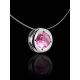 Invisible Chain Necklace With Pink Crystal Pendant The Aurora, image , picture 2