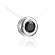 Invisible Necklace With Round Black Crystal Pendant The Aurora, image , picture 3
