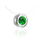 Invisible Chain Necklace With Green Crystal The Aurora, image , picture 3