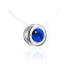 Invisible Necklace With Blue Crystal Round Pendant The Aurora, image , picture 3