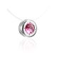 Invisible Chain Necklace With Pink Crystal Pendant The Aurora, image , picture 3