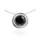 Invisible Necklace With Round Black Crystal Pendant The Aurora, image 