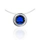 Invisible Necklace With Blue Crystal Round Pendant The Aurora, image 