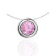 Invisible Chain Necklace With Pink Crystal Pendant The Aurora, image 