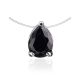 Invisible Necklace With Black Crystal In Silver The Aurora, image 