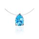 Invisible Necklace With Light Blue Drop Crystal The Aurora, image 