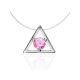 Invisible Necklace With Pink Crystal The Aurora, image 
