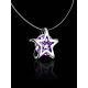 Silver Star Pendant Invisible Necklace The Aurora, image , picture 2