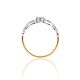 Filigree Golden Ring With White Crystal, Ring Size: 7 / 17.5, image , picture 3