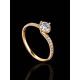 Stunning Golden Ring With Crystals, Ring Size: 6.5 / 17, image , picture 2