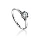 Iridescent Crystal Centerpiece Ring In Silver, Ring Size: 9.5 / 19.5, image 