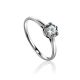 Iridescent Crystal Centerpiece Ring In Silver, Ring Size: 6 / 16.5, image 