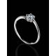 Solitaire White Crystal Ring In Sterling Silver, Ring Size: 5.5 / 16, image , picture 2