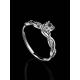 Vintage Inspired Silver Ring With White Crystals, Ring Size: 5 / 15.5, image , picture 2