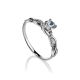 Vintage Inspired Silver Ring With White Crystals, Ring Size: 5 / 15.5, image 