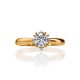 Classic Golden Ring With White Crystal, Ring Size: 8 / 18, image , picture 3