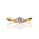 Three Stone Golden Ring, Ring Size: 6 / 16.5, image , picture 3