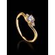Three Stone Golden Ring, Ring Size: 6 / 16.5, image , picture 2