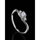 Classic Three Stone Crystal Ring In Silver, Ring Size: 8 / 18, image , picture 2