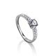 Elegant Channel Set Crystal Ring In Silver, Ring Size: 7 / 17.5, image 