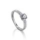 Elegant Channel Set Crystal Ring In Silver, Ring Size: 6.5 / 17, image 