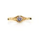 Classic Golden Ring With White Crystal, Ring Size: 6 / 16.5, image , picture 3