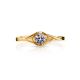 Classic Golden Ring With White Crystal, Ring Size: 6 / 16.5, image , picture 3