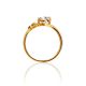 Bold Golden Ring With White Crystal, Ring Size: 9 / 19, image , picture 3