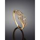 Bold Golden Ring With Crystals, Ring Size: 8 / 18, image , picture 2