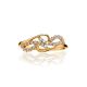 Bold Golden Ring With Crystals, Ring Size: 8 / 18, image , picture 3