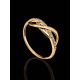 Classy Golden Ring With White Crystals, Ring Size: 6.5 / 17, image , picture 2