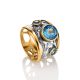 Amazing Gold Plated Band Ring With Blue Topaz, Ring Size: 11 / 20.5, image 