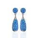 Silver Dangle Earrings With Blue Crystals The Eclat, image , picture 3