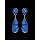 Silver Dangle Earrings With Blue Crystals The Eclat, image , picture 2