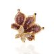 Bold Gold-Plated Cocktail Ring With Pink Crystals The Jungle, Ring Size: 9 / 19, image , picture 2