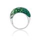 Bright Green Crystals Ring In Sterling Silver, Ring Size: 6 / 16.5, image , picture 3