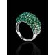 Bright Green Crystals Ring In Sterling Silver, Ring Size: 6 / 16.5, image , picture 2