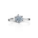 Bright Centerpiece Crystal Ring In Sterling Silver, Ring Size: 5 / 15.5, image , picture 3