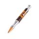 Handcrafted Wenge Wood Ball Pen With Natural Amber, image 