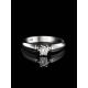 White Gold Ring With Solitaire Diamond, Ring Size: 7 / 17.5, image , picture 4