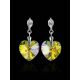 Bold Crystal Heart Dangle Earrings The Fame, image , picture 2