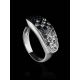 Sterling Silver Band Ring With Black And White Crystals The Eclat, Ring Size: 7 / 17.5, image , picture 2