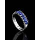 White Gold Ring With Blue Sapphires And Diamonds The Mermaid, Ring Size: 5.5 / 16, image , picture 2