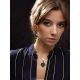 Gold Plated Dangle Earrings With Bold Black Crystals The Fame, image , picture 5