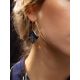 Gold Plated Dangle Earrings With Bold Black Crystals The Fame, image , picture 3