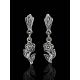 Silver Floral Dangles With Marcasites The Lace, image , picture 2